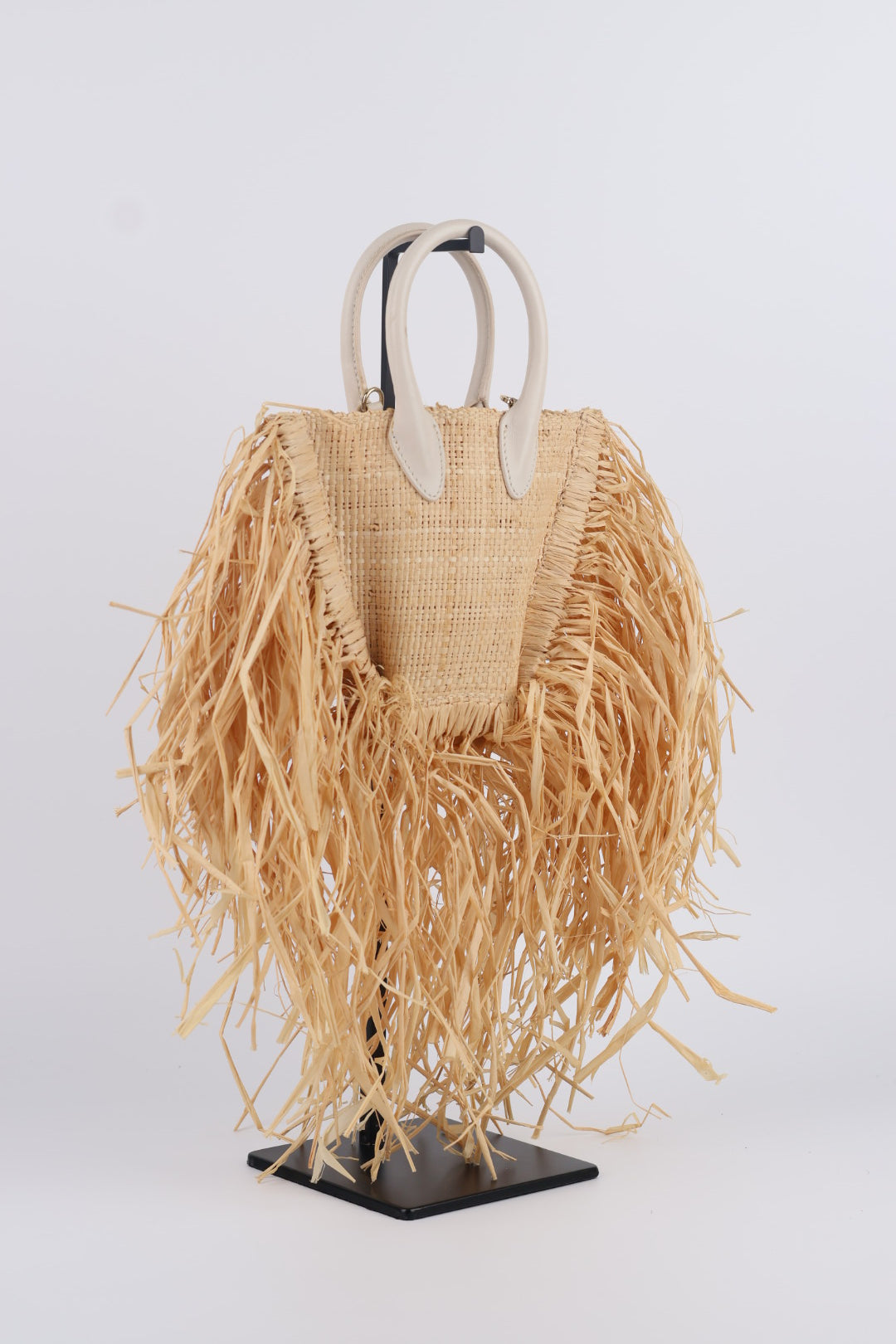 Jacquemus Le Baci Petit Rafia Beige Bianco