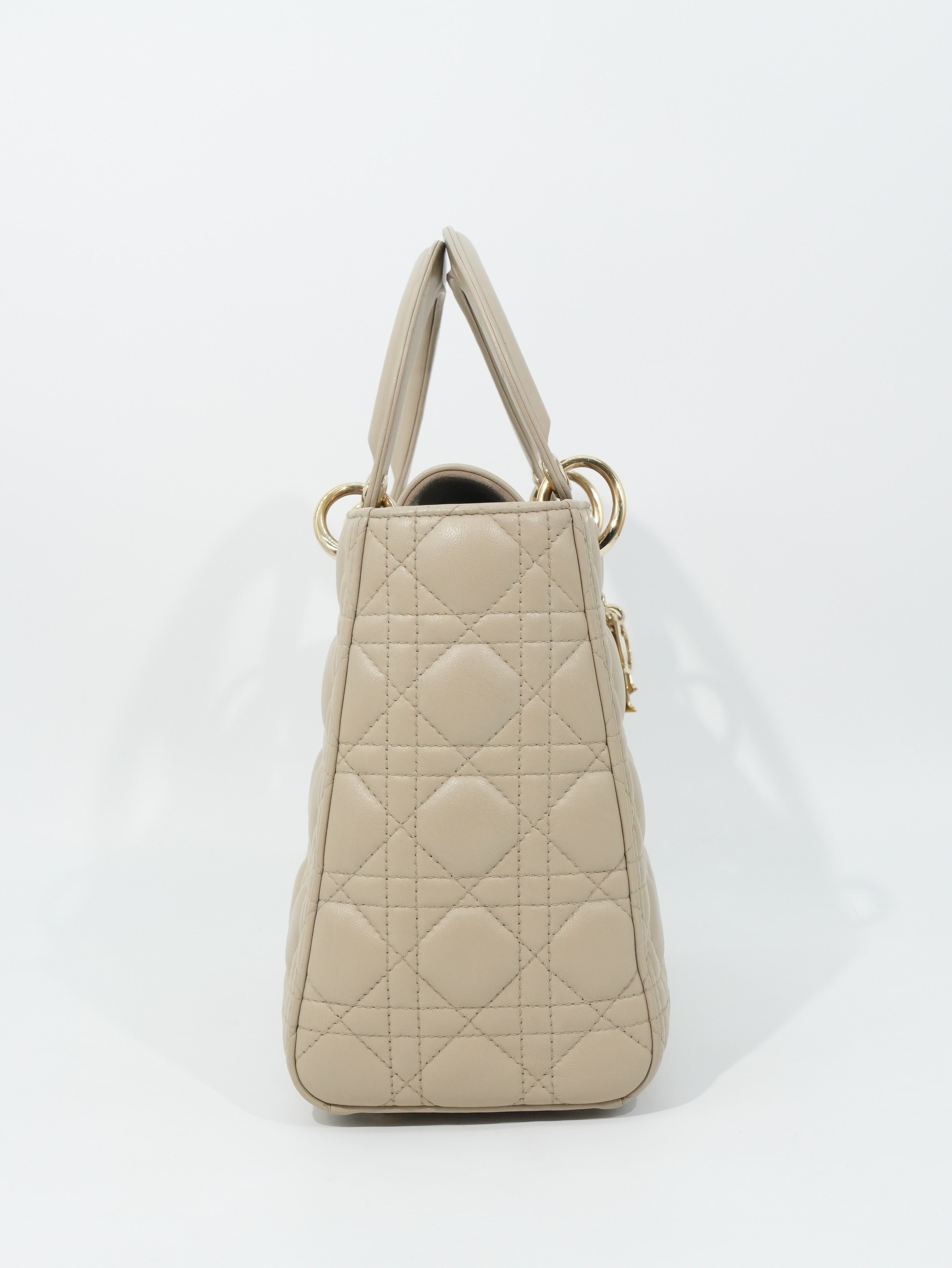 Lady Dior Media in Pelle