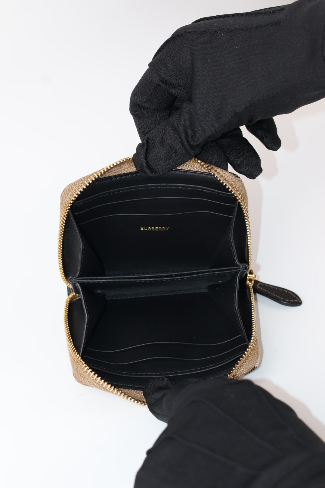 Burberry portafoglio compatto Zippy Check