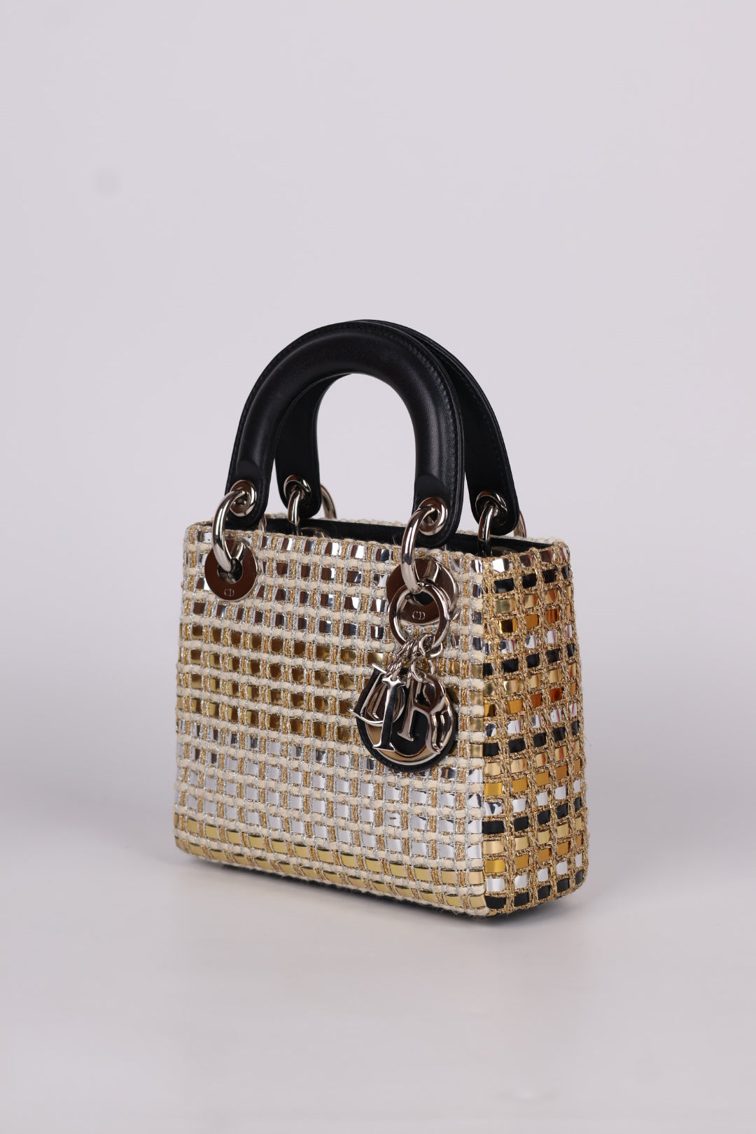 Lady Dior Mini Tweed Metallic