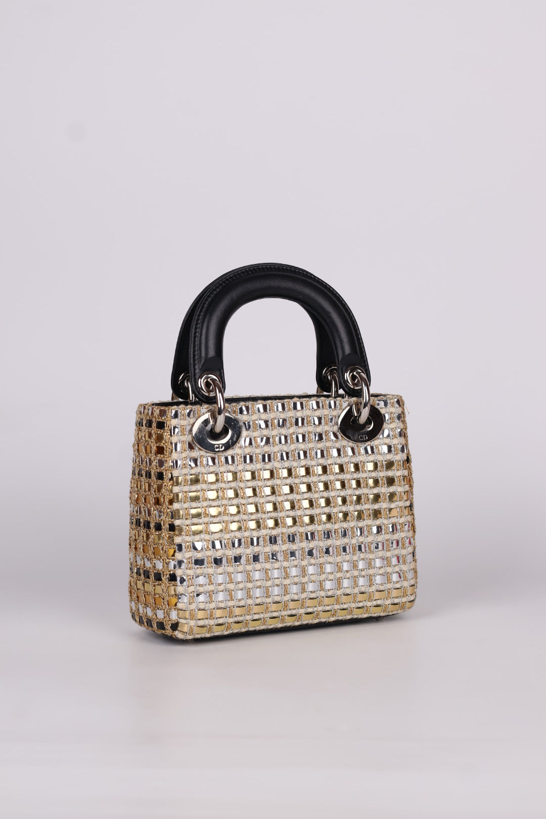 Lady Dior Mini Tweed Metallic