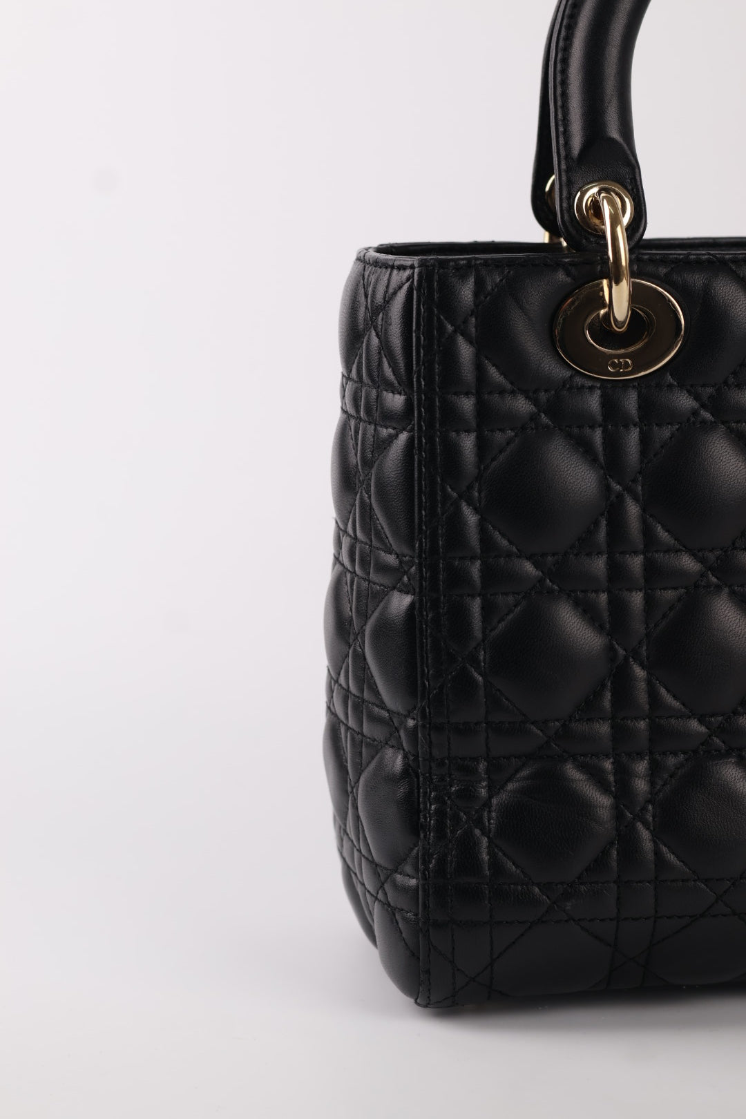 Lady Dior Media in Pelle