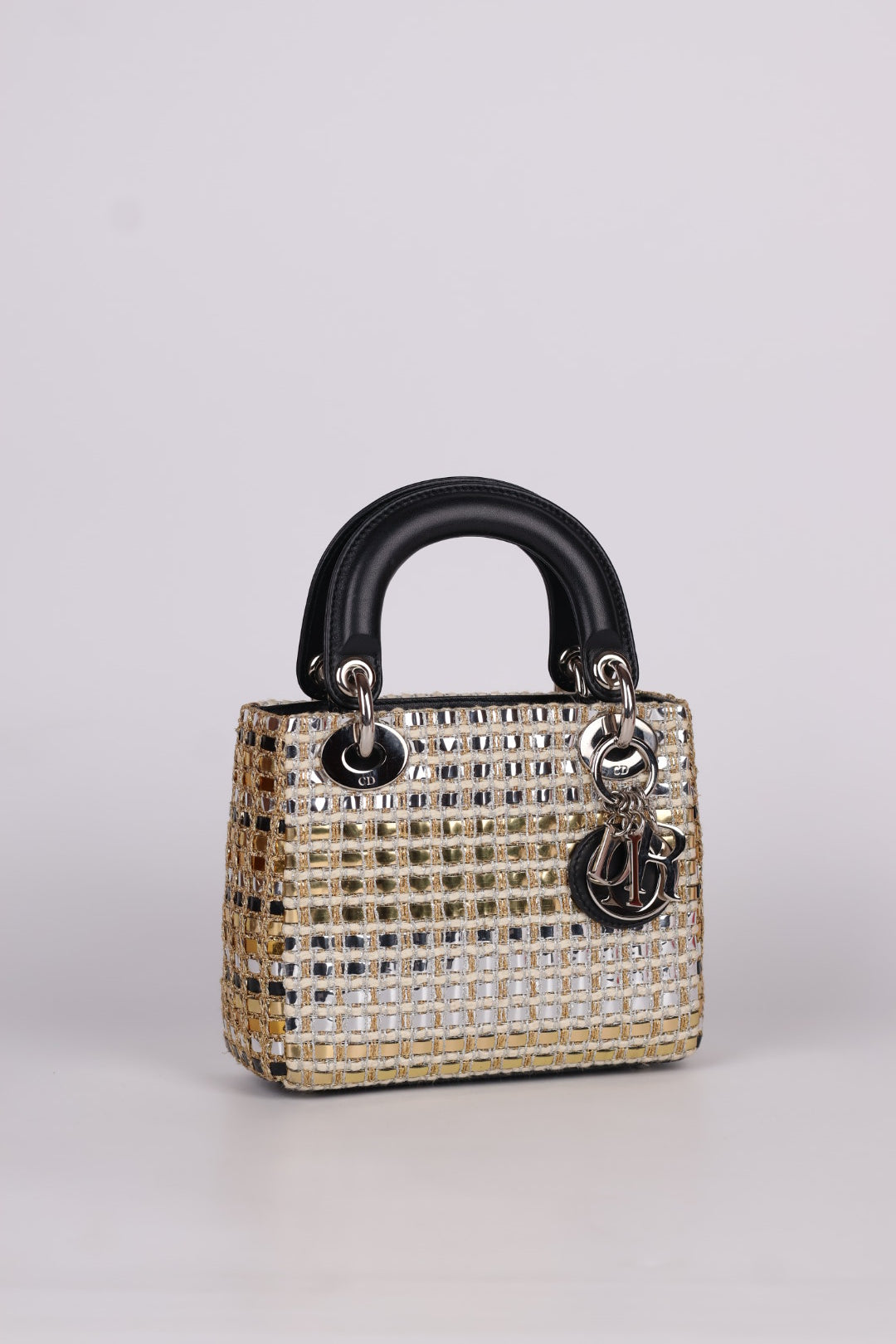 Lady Dior Mini Tweed Metallic