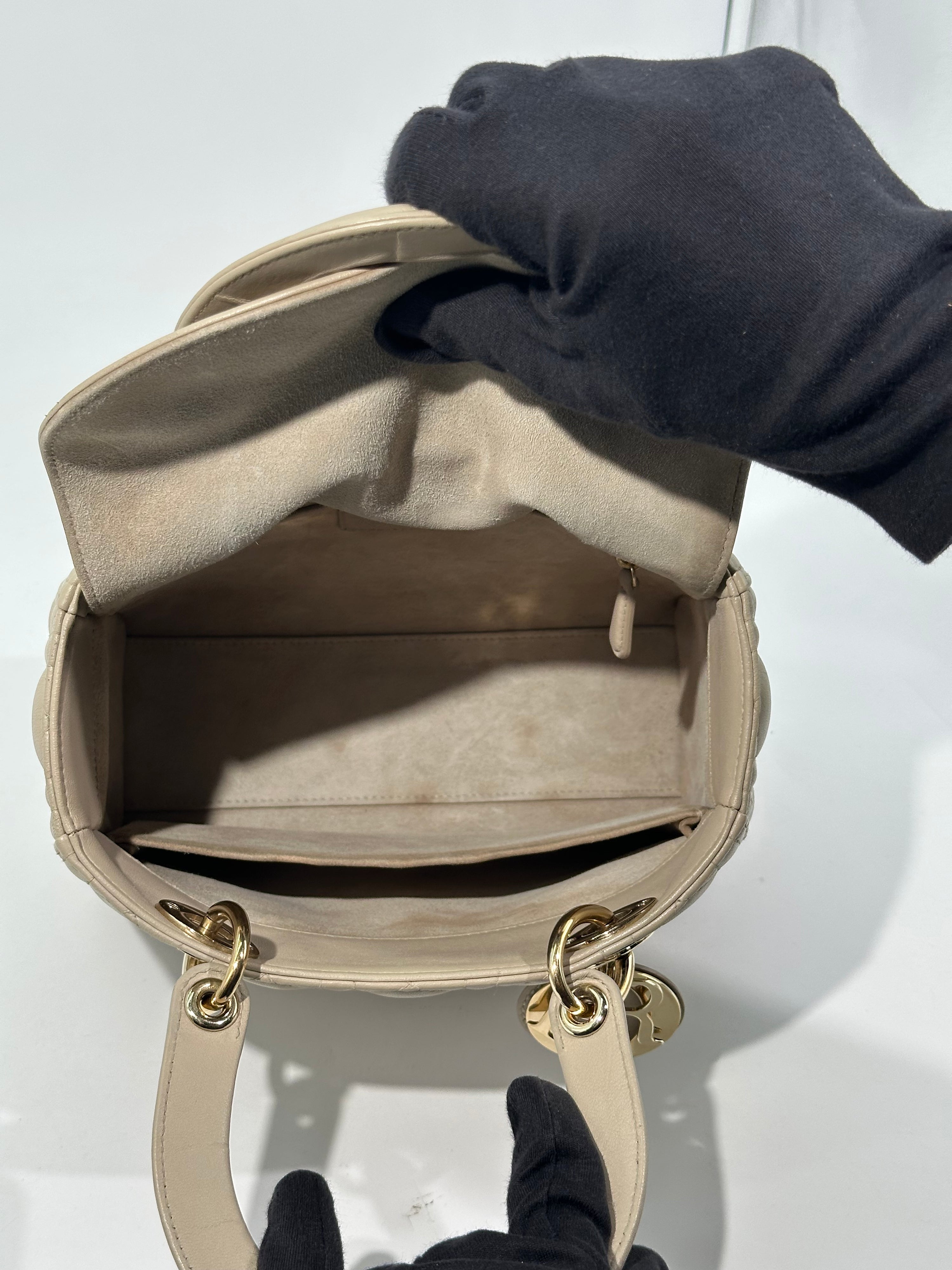 Lady Dior Media in Pelle