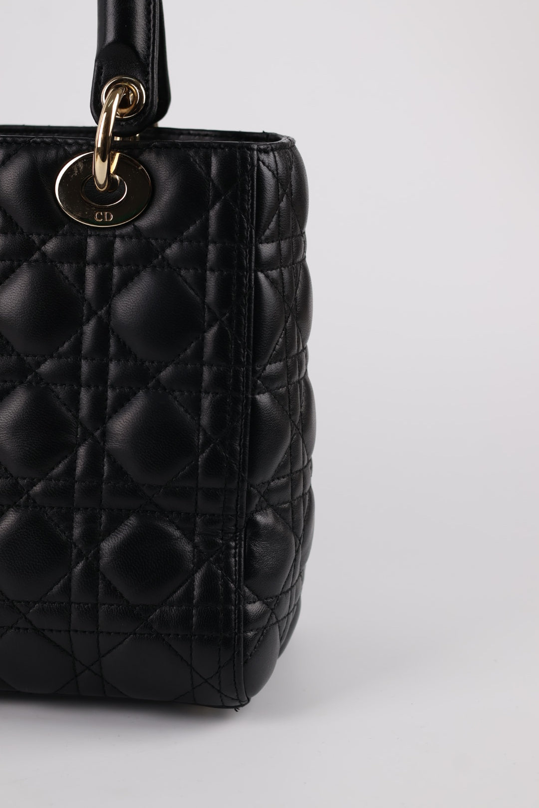 Lady Dior Media in Pelle