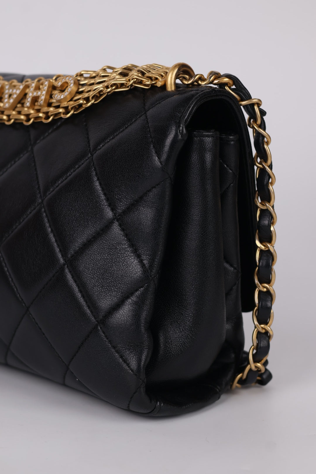 Chanel Classic Flap Crystal Lettering