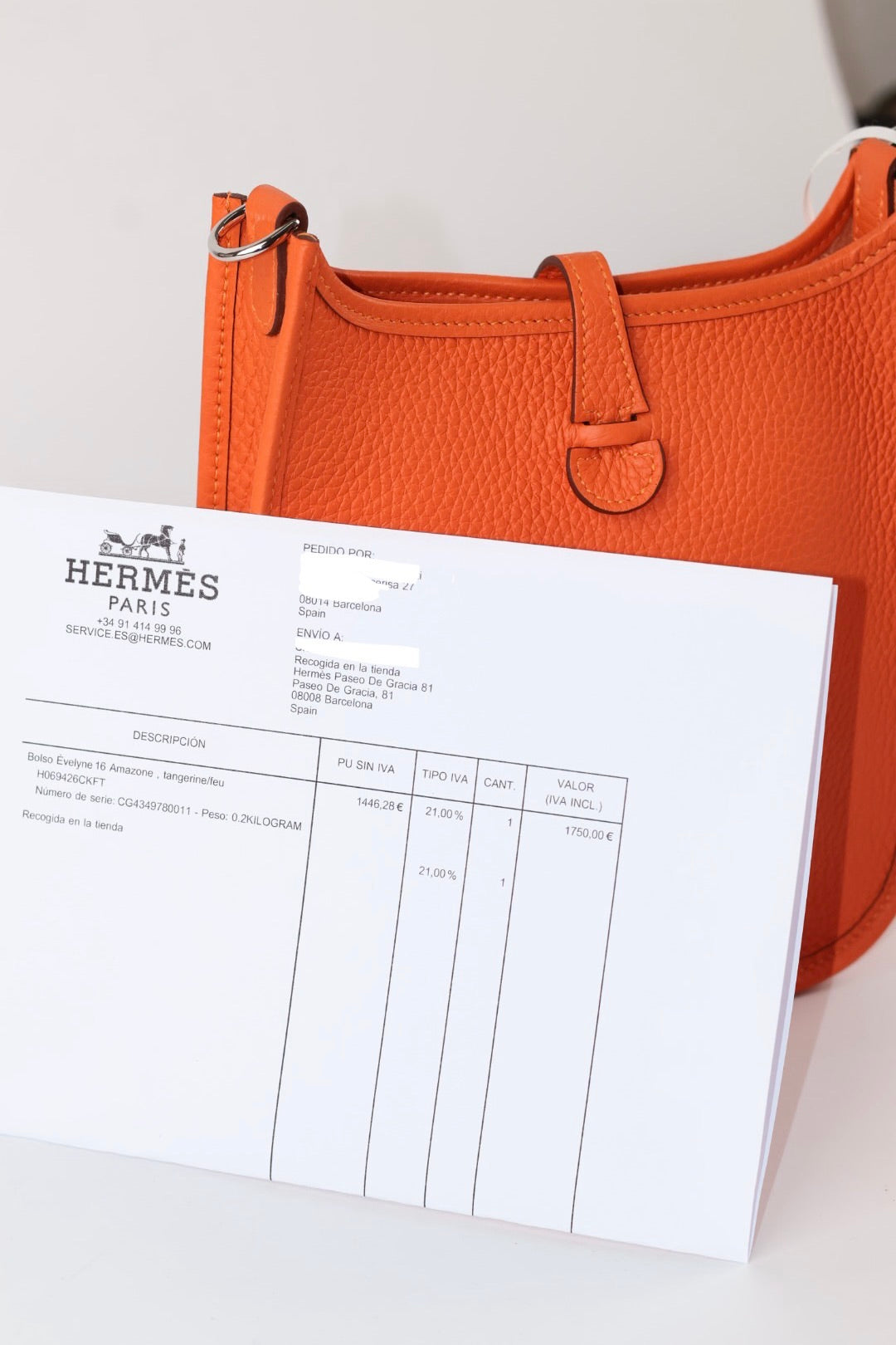 Hermès Evelyne 16 Amazone