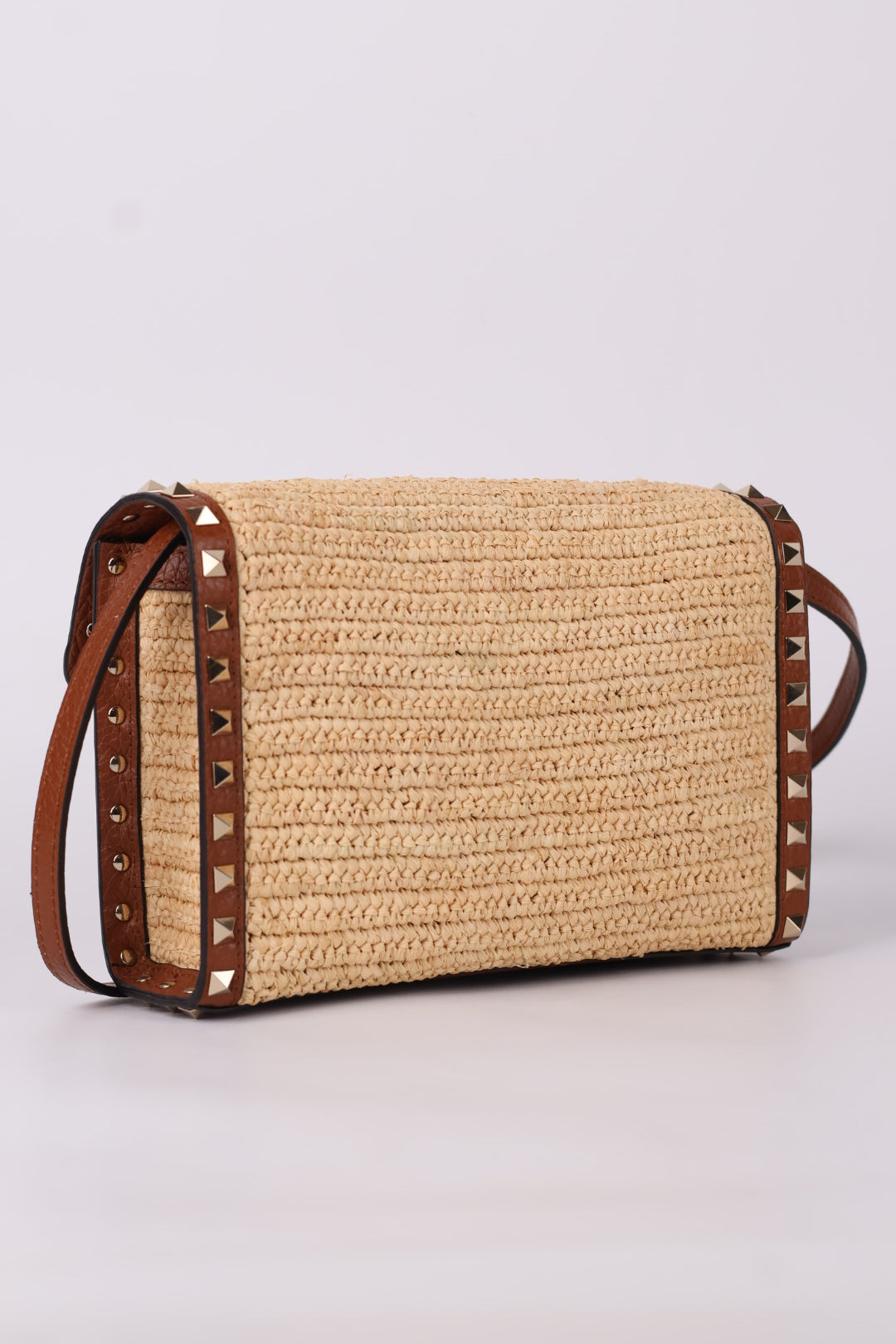 Valentino Rockstud Piccola a Tracolla Rafia
